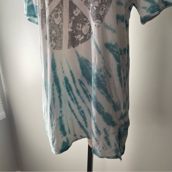 Lauren Moshi Peace Hippie Boyfriend Tshirt Dress Tie Dye Relazed 100% Cotton - Picture 4 of 13